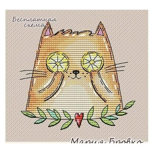 GG RS cotton self-matching cross stitch Cross stitch RS cotton comes with no prints No prints Cute wind lemon cat