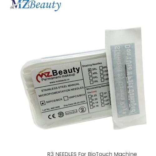 Disposable Round 3RL NEEDLE For Permanent Makeup Merlin Machine tattoo needles eyebrow micropigmentation agujas 3D Eyebrows pen