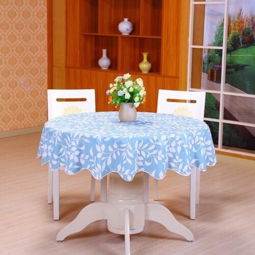 PVC cotton padded round tablecloth waterproof and oil-proof disposable garden plastic anti-hot tea table cloth table ok