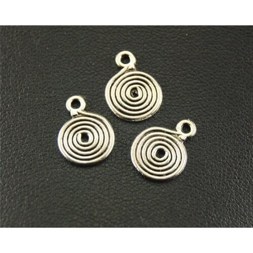 100pcs Silver Color Round Charms Jewelry Spiral Circle Pendant Jewelry Handmade DIY Accessories For Earrings Nracelet A1573
