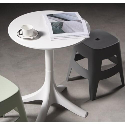 Nordic Small Apartment Light Coffee Table Modern Minimalist Home Outdoor Round Dining Table Leisure Reception Negotiation Table