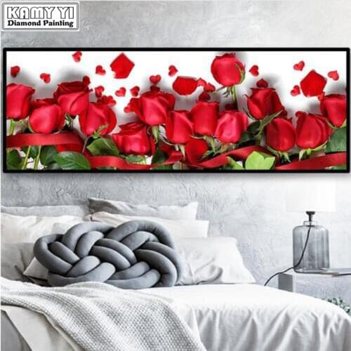 2019 New 5d Diy Diamond Embroidery Rose Flowers Cross Stitch Rhinestones Pictures Diamond Embroidery Landscape Decor Living XY20