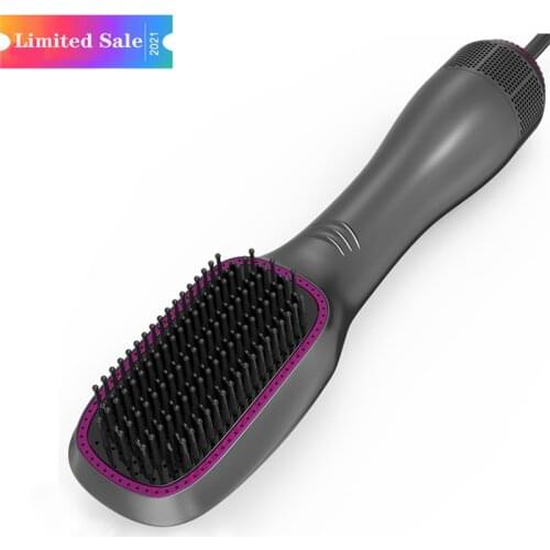 One Step Dryer Brush Hot Air Paddle Brush Hair Dryer Straightener for Hair Types Electric Hair Straightener Brush