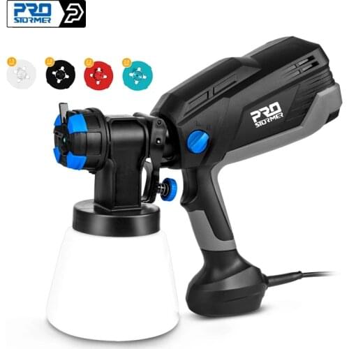 600W Spray Gun Paint Sprayer Electric 4 Nozzle Sizes HVLP Household 1000ml Flow Control Airbrush Easy Spraying by PROSTORMER