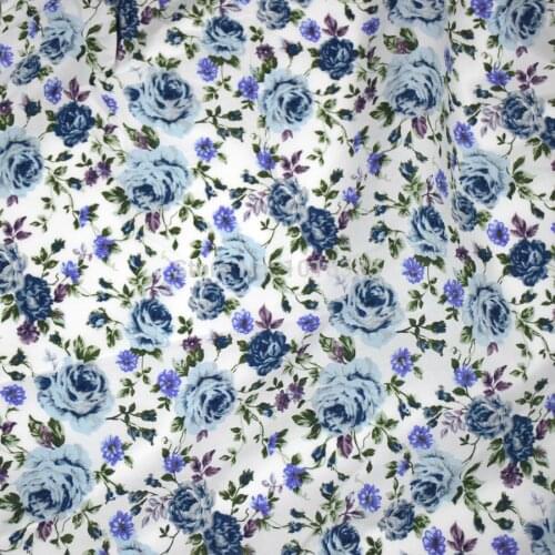 Hot Blue rose 100% Cotton Fabric for Sewing DIY Quilting Patchwork Tissue Kids Bedding Textile Tilda Doll Cloth Fabric