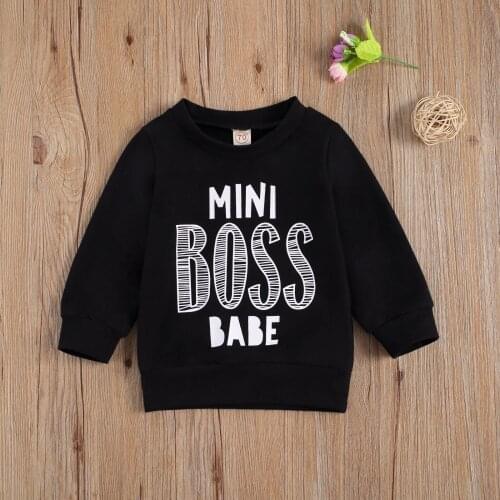 Pudcoco Newborn Baby Clothes Letter Print Long Sleeve Round Neck Hooded Pullover Tops Outfit Baby Boy Girl Sweatshirt Clothes