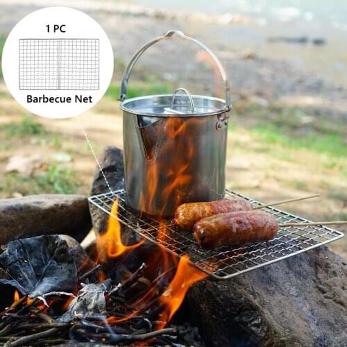 Outdoor Stainless Steel Grill Net Camping Barbecue Replacement Non-stick Mesh Roasting Grid Mat BBQ Accessories