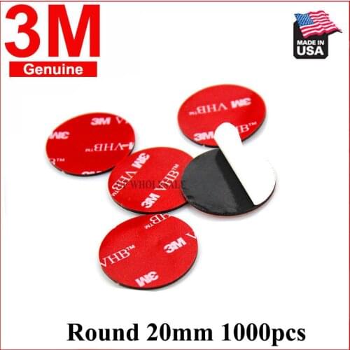 1000pcs 3M VHB 5952 20mm Round Heavy Duty Double Sided Adhesive Acrylic Foam Tape Good For Car Camcorder DVR Holder