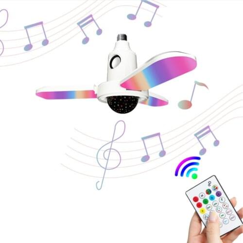 Led Bluetooth Bulb E27 40W Lamp Smart Light RGB LED Bulb Crystal Magic Ball Star Starry Music Lamp 3 Leaves Deformed Night Light