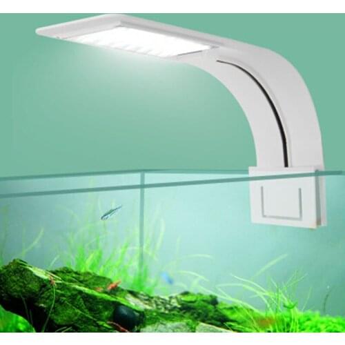 Two-color light Aquarium LED Light Super Slim Fish Tank Aquatic Plant Grow Lighting Waterproof Bright Clip Lamp for Fish Tank