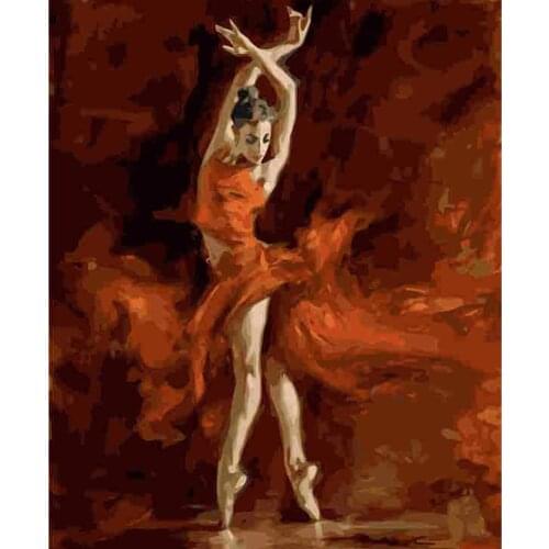 Dancer Oil Painting Paint By Numbers For Adults Pictures By Number Decoration Livingroom Ballet Girl Zero Foundationnew Painter