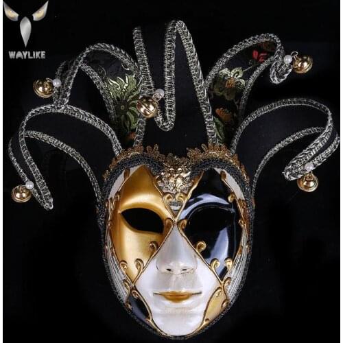 WAYLIKE Halloween Mask props Venice clown mask reality Party Costume horror mask horror Carnival Cosplay party