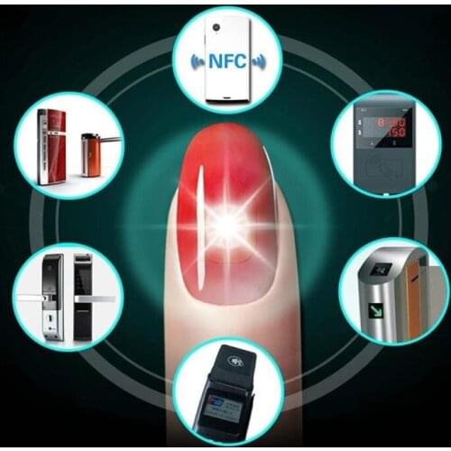 Women NFC Nail Art Tips Stickers DIY Phone LED Light Flash Party Decor Nail Tips