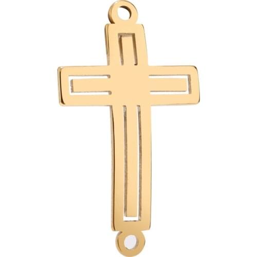 17MM*30mm Cross Connectors stainless steel gold Tone Charms Pendants