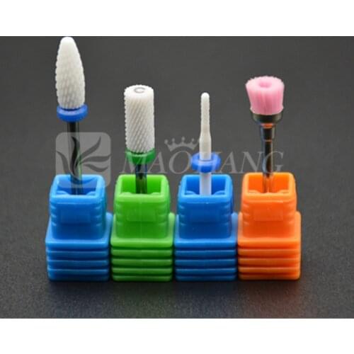 4Pcs/set High quality white Ceramic Nail Bit For Nail Art Electric Nail Drill Manicure Machine Nail Tools