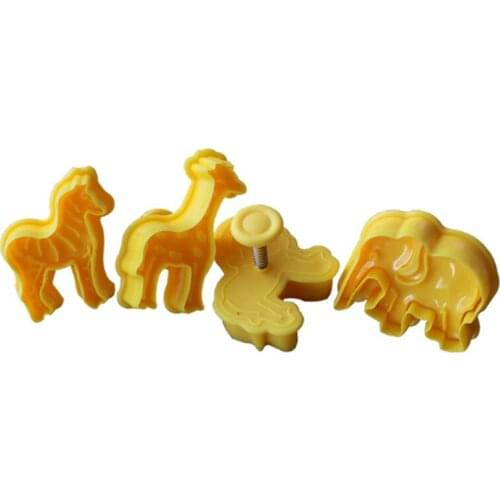 4pcs DIY Bake Mold Star heart Lion Shaped 3D Cookie Cutter Biscuit Cake Molds Animal Cartoon Sugar craft Decor Kitchen Tool