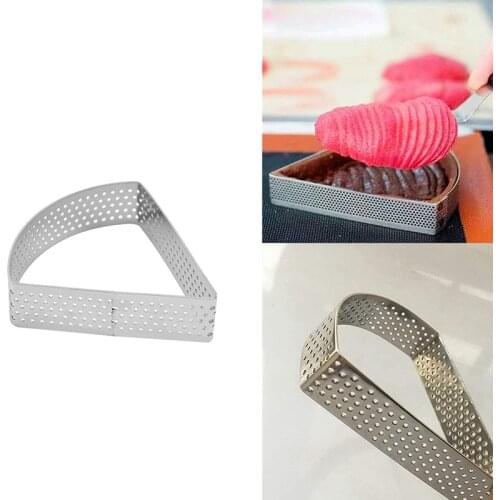 6Pcs Cake Tart Fan-Shaped Ring,Stainless Steel Mousse Pancake Pastry Baking Mold,DIY Non-Stick Fruit/Pie Circle