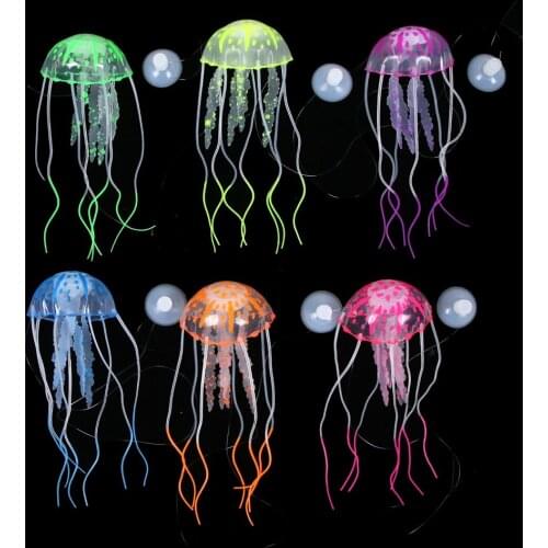Aquarium Decorations Artificial Jellyfish Luminous Aquarium Ornament Fish Tank Decor Aquatic Plants Landscape Pet Supplies