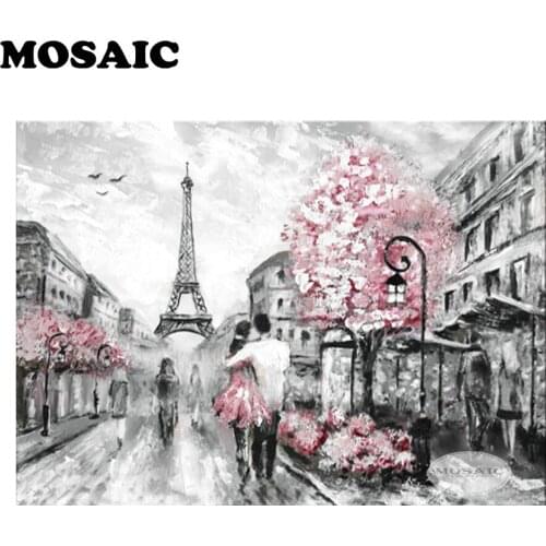 Mosaic 5D Diamond Painting Cross Stitch lover street Diamond Embroidery Square Drill Full Diy Diamond Mosaic Home Decoration D2