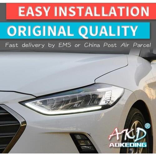 Car Headlight for Hyundai Elantra Headlights 2016-2020 LED Dual Projector Headlights Replacement High Low Beam Parking
