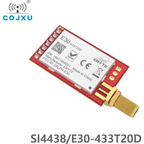E30-433T20D SI4438 433Mhz 20dBm Wireless Module UART DIP Transmitter Long Range 2500m Wake-up on Radio SMA-K Antenna