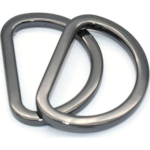 Black Metal D Rings Purse Rings Connector Buckles D Loop Connector Bag Clasp D Circles Belt Strap Buckles for Handbag Webbing