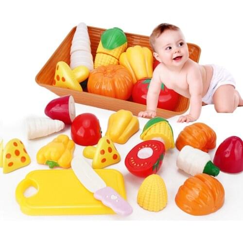 1 Set Kitchen Pretend Toy Fruits Vegetables Cutting Toys for Child Educational Baby Kids Gift Pretend Play Cutlery Toys Set