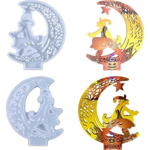 Resin Crescents Mould Epoxy Resin Handmade Molds for Making Moon Silicone Epoxy Molds With Display Base Decorative Moon mold