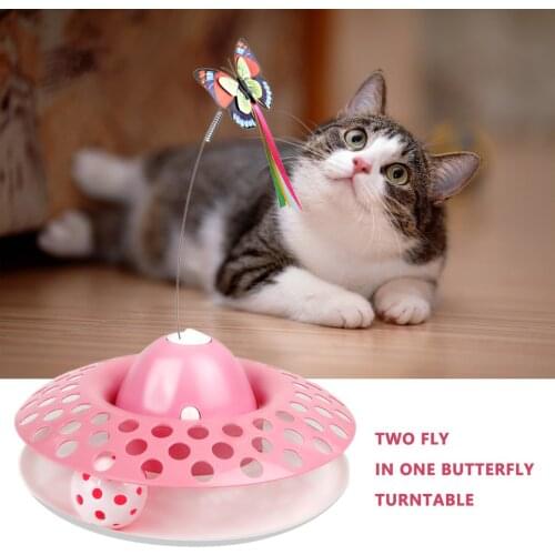 Cat Toys For Indoor Cats Interactive Kitten Toys Roller Tracks Spring Pet Toy With Exercise Balls Teaser Butterfly