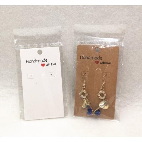 200pcs New Arrivals Paper Earring Packaging Cards Handmade with Love Jewelry Earring Displays Card for handmade gift earring