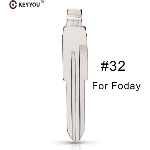KEYYOU 10 pcs/lot Metal Blank Uncut Flip KD Remote Key Blade Type #32 for Fudi