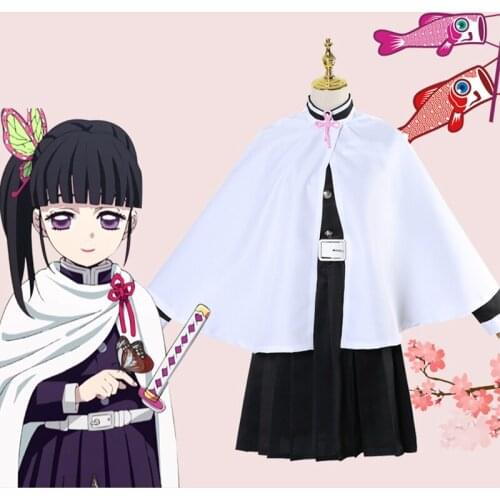 Anime Comic Demon Slayer Kimetsu No Yaiba Cosplay Costumes Tsuyuri Kanawo Cosplay Costume Dresses Clothes Black Uniforms Suits