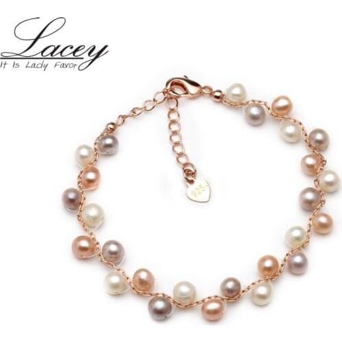 Near round freshwater pearl bracelets,multi color natural pearl bracelets & bangles for women