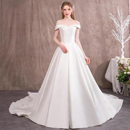 Fashion Wedding Dresses Plus Sizes Satin Beading White Ivory Wedding Ball Gowns Brides Dresses Vintage Vestidos De Novia