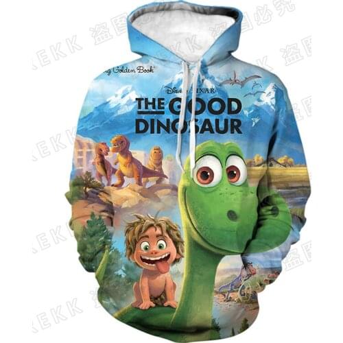 Cartoon Anime Clothes For Boy Girl Kids Disney The Good Dinosaur Women Hoodies Spring Casual 3D Print Men Sweatshirt