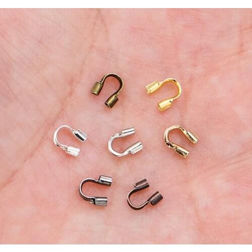 100pcs/lot 4.5x4mm Wire Protectors Wire Guard Guardian Protectors loops U Shape Accessories Clasps Connector For Jewelry Making