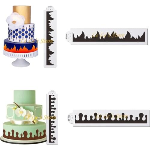New Flame Water-drop Cake Decorating Spray Mold Fondant Cake Stencils Candy Template Buttercream Tools Baking Tools
