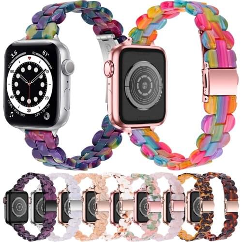 Essidi Slim Watch Jewelry Resin Band For Apple Watch Series 6 5 4 3 2 1 Women Men Bracelet Strap Loop For iwatch 38 40 42 44mm