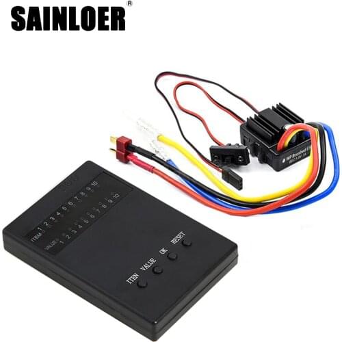 SAINLOER 80A ESC 1/10 1/8 WP Crawler Brush Brushed 80A 1080 Electronic Speed Controller Waterproof DESC ESC with Program Card
