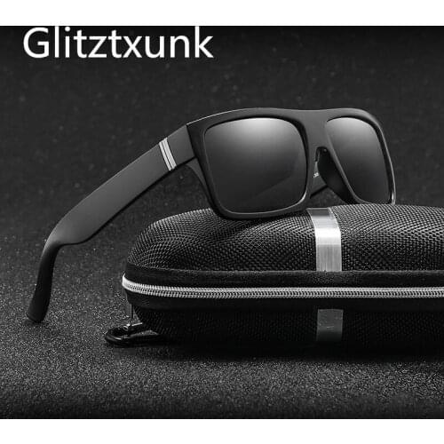 Glitztxunk Polarized Sunglasses Men Retro Driving Square Glasses Black Woman Shopping Sun Glasses For Male Outdoor Goggle UV400