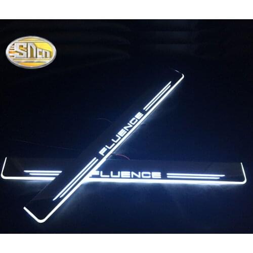 SNCN LED moving light scuff pedal for Renault Fluence car acrylic led door sill welcome pedal