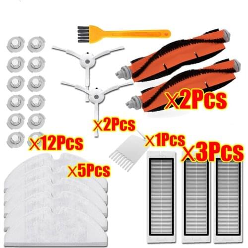 Mop Cloths Wet Mopping filter Side Brush Roll Brush Suitable for Xiaomi Roborock Robot S50 S51 Vacuum Cleaner Spare Parts Kits