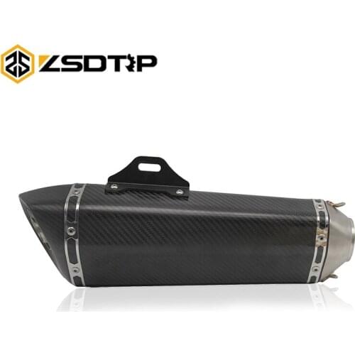 ZSDTRP 51mm AK Motorcycle Exhaust Carbon Muffler Scooter GP Pipe Dirt Bike For Large Displacement R1 R3 R6 FZ6 ATV