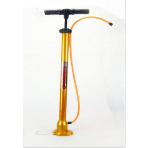 Universal Gold Aluminum Alloy Mini Bicycle Inflator Tire Pumper E-bike Air Pump Hand Pressure Motorcycle Balls With Gauge Needle