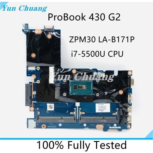High quality For ProBook 430 G2 Laptop motherboard 798067-601 798067-001 ZPM30 LA-B171P With I7-5500U CPU 100% working well