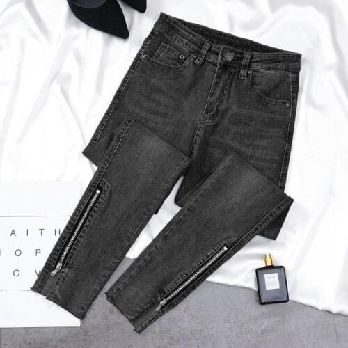 2021 Women Spring Autumn Casual Loose Denim Jeans Lady High Waisted Stretch Skinny Trousers Female Zipper Slim Pencil Pants F914