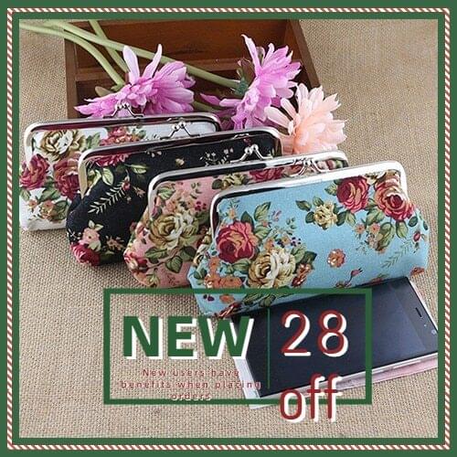 Women Purse Handbag Wallet Womens Coin Purse Money Bag Case Wallet Keys Card Pouch Big Flower Pattern Hasp 2020 Womens Wallet