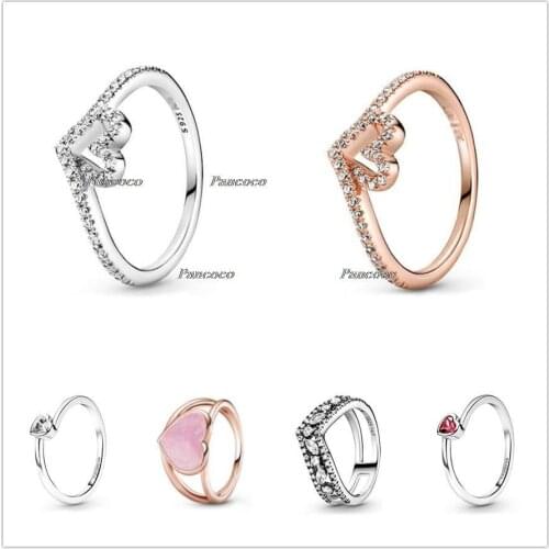 Authentic 925 Sterling Silver Colours Pink Swirl Heart Statement Ring For Women Wedding Party Gift Europe Pandora Jewelry