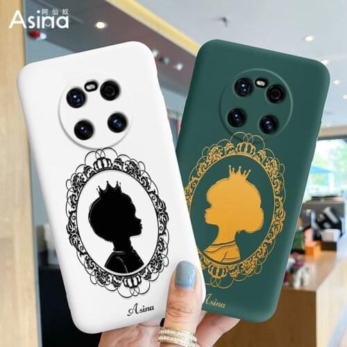ASINA Liquid Silicone Case For Huawei Mate 40 30 Pro Lite Cute Princess Prince Cover For Huawei Mate 20 10 Cartoon Couple Fundas