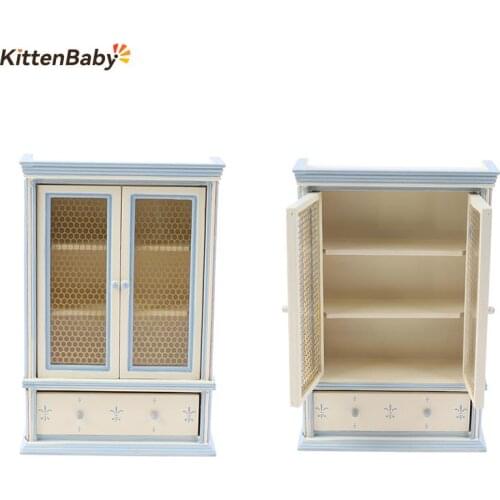 1:12 Scale Dollhouse Miniature Kitchen Furniture White Cupboards Display cabinet Children Gift